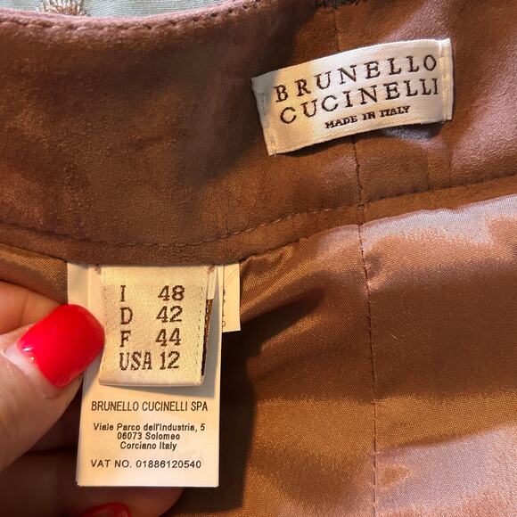 Brunello Cucinelli Suede Trousers Pleated Straight-Leg
Ankle size 12 - Picture 7 of 8